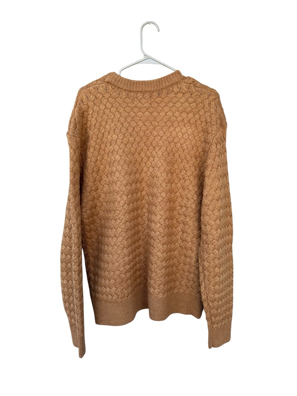 NWT Le 31 par Simons Chunky Honeycomb Knit Crewneck Sweater Brown S Large Wool - Picture 9 of 9